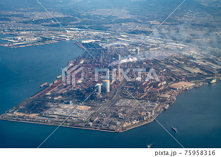 千葉県　富津市　富津火力発電所　発電所　天然ガス　ガスタービン　京葉工業地域　東京湾 75958316