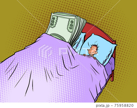 A man sleeps with money in his bed. Business and Finance 75958820