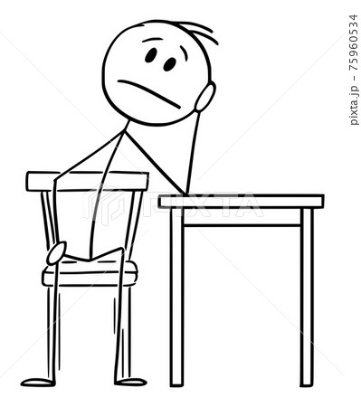 cartoon man sitting on chair