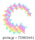 キャンディーみたいにぷっくりツヤツヤしたレインボーカラーの星々 75963441
