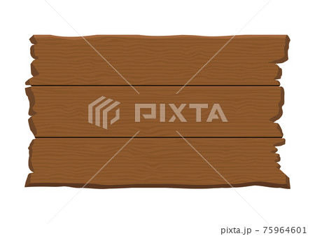 Retro hanging brown wooden plank sign board vector 75964601