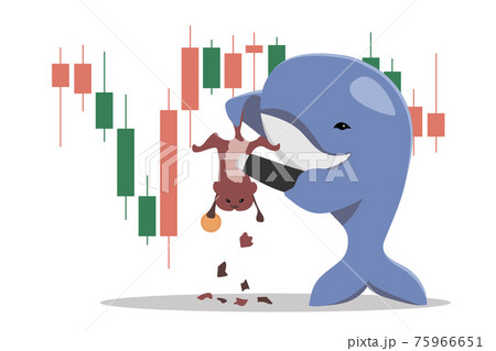 Whales shear hamsters in the crypto market vector illustration. Pamp and damp. Investing and trading on the stock exchange. 75966651