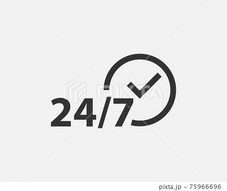 24 Hours a day service icon symbol vector 75966696
