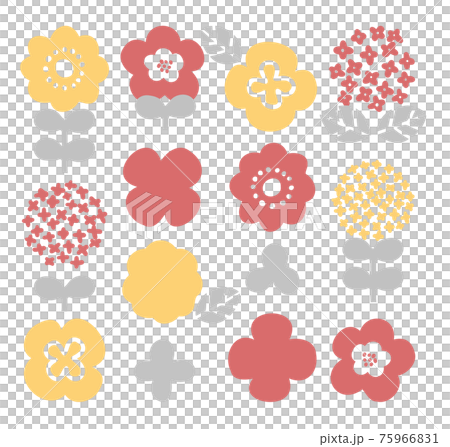 Scandinavian fashionable flower decoration illustration set Scandinavian fashionable flower decoration illustration set 75966831