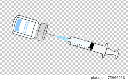 疫苗瓶和注射器插圖 75966938