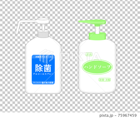 除菌スプレーとハンドソープ 75967459