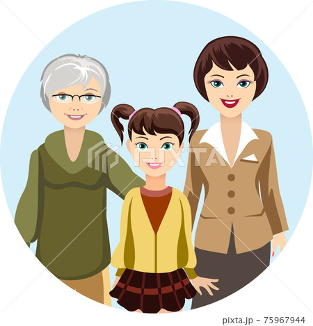 Cartooned Females In Different Agesのイラスト素材 75967944 Pixta