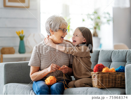 nice girl and her grandmother 75968374