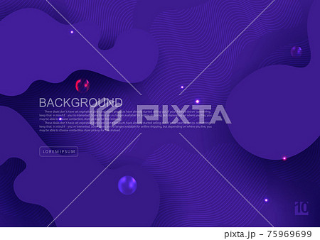 Blue wavy composition with randomly drawn abstract oval shapes 75969699