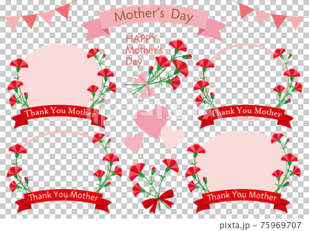 Mother's Day Carnation Ribbon Frameset 02 Mother's Day Carnation Ribbon Frameset 02 75969707