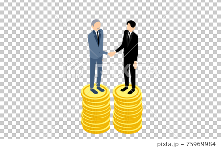 Businessmen shaking hands, images of business scenes, isometric Businessmen shaking hands, images of business scenes, isometric 75969984