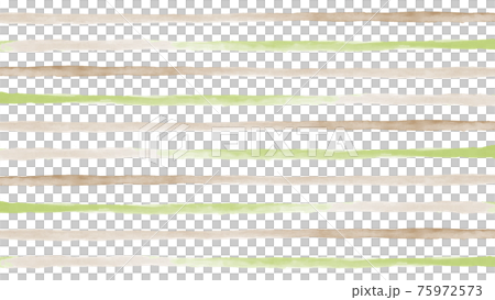 水彩 素材 ボーダー アースカラー 緑 黄緑 茶色 ブラウン ストライプ 手描き 背景 バック 縞々 75972573