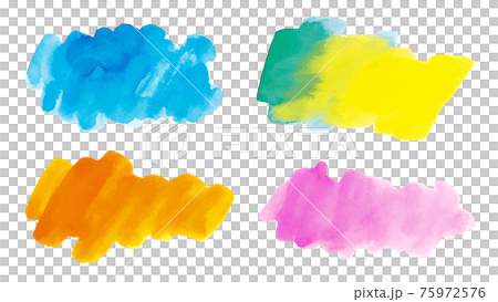 水彩素材題背套裝七彩亮藍橙粉色黃綠背透明 75972576