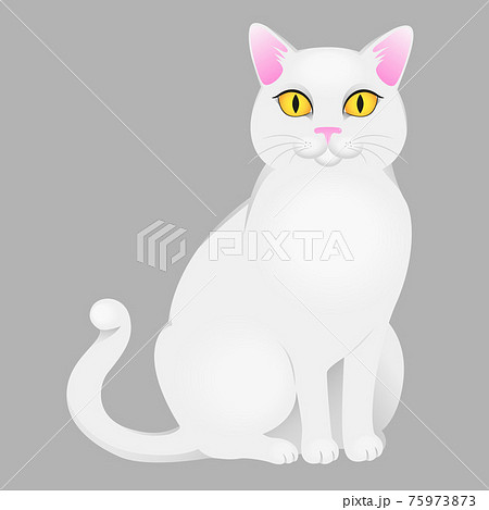 White cat with yellow eyes. Vector illustration White cat with yellow eyes. Vector illustration 75973873