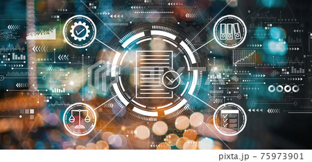 Compliance concept with blurred city lights Compliance concept with blurred city lights 75973901