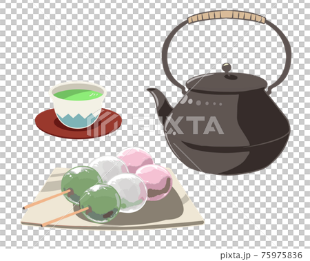 お茶　南部鉄器　3色団子　線無し 75975836