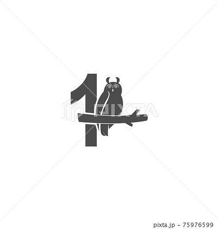 Number 1 logo icon with owl icon design vector Number 1 logo icon with owl icon design vector 75976599