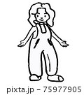 Farmer girl smiles on white isolated backdrop 75977905