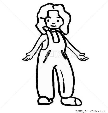 Farmer girl smiles on white isolated backdrop 75977905