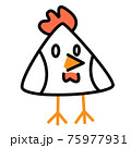 Outline chicken icon on white isolated backdrop 75977931