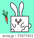 Black line rabbit Easter mascot holiday design art 75977933