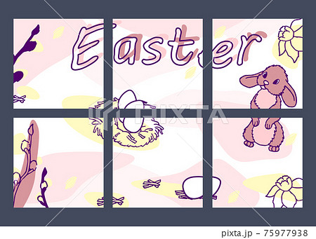Social network art collage for easter holiday 75977938