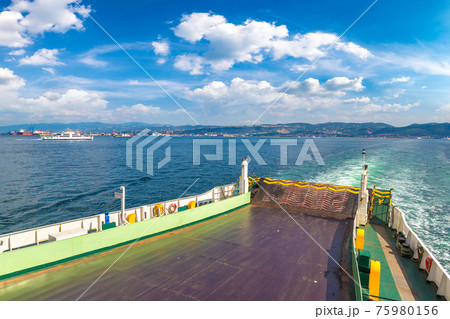 Ferry in Dardanelles strait, Turkey Ferry in Dardanelles strait, Turkey 75980156