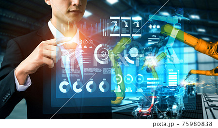 Advanced robot arm system for digital industry and factory robotic technology 75980838