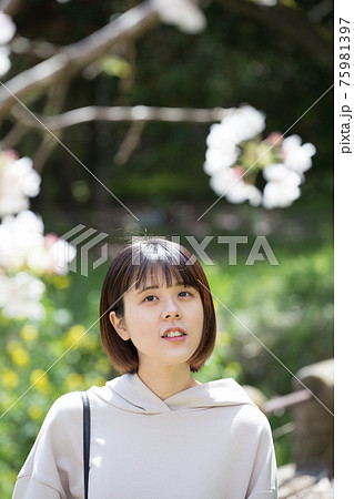 花見をしている女性 75981397
