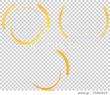 Set of round rings of golden wheat 75981653