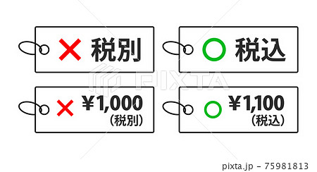 消費税 総額表示が義務化の表示例のベクターイラストのイラスト素材