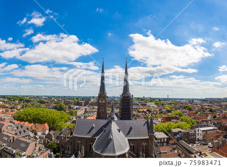Panoramic view of Delft 75983471