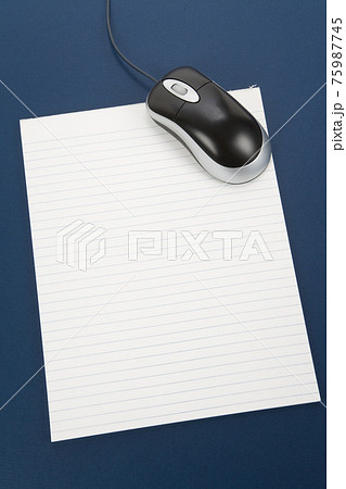 letter paper and computer mouse 75987745