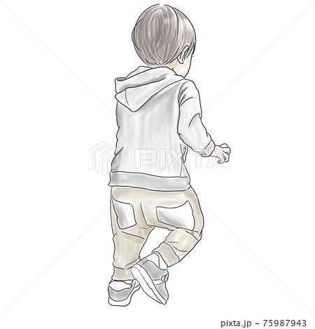 Illustration Of The Back Of A Running Child Stock Illustration