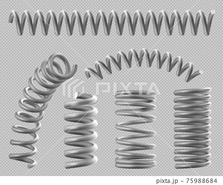 Metal springs, realistic coils for bed or car set 75988684