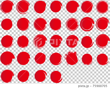 Vector set of red circles drawn with 32 types of brushes Vector set of red circles drawn with 32 types of brushes 75988705
