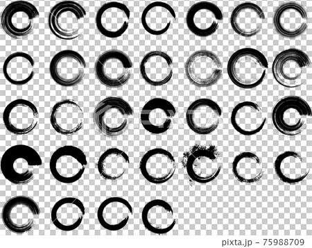 32種類のブラシで描かれた円のベクターセット 75988709
