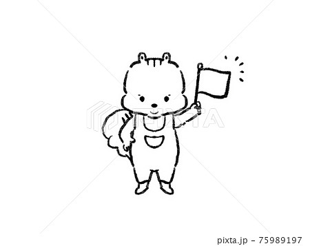 旗振りリスのイラスト 75989197