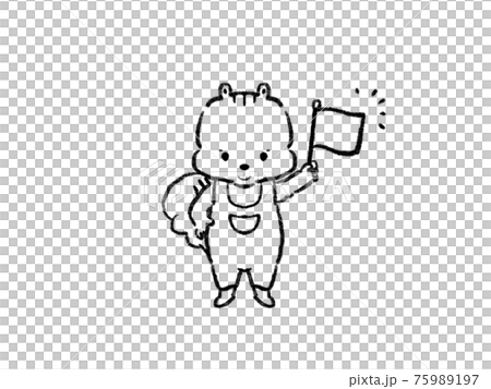 旗振りリスのイラスト 75989197