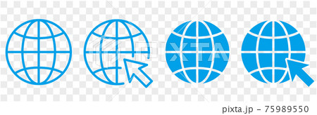 Web icon set. go to web icon. web click icon 75989550