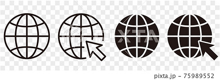 Web icon set. go to web icon. web click icon 75989552