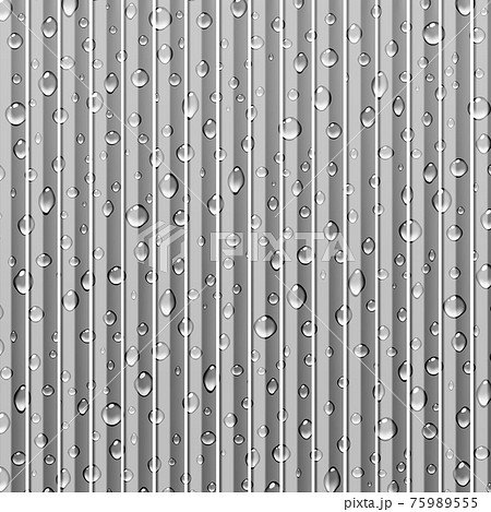 波板の背景　シルバー　水滴 75989555