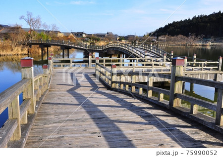 滋賀県高島市　乙女ヶ池と太鼓橋 75990052