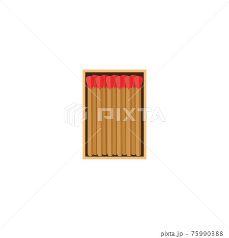 Safety wooden flammable matches in matchbox flat vector illustration isolated. Safety wooden flammable matches in matchbox flat vector illustration isolated. 75990388