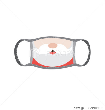 Face mask with Santas mustache and beard, flat vector illustration isolated. 75990996