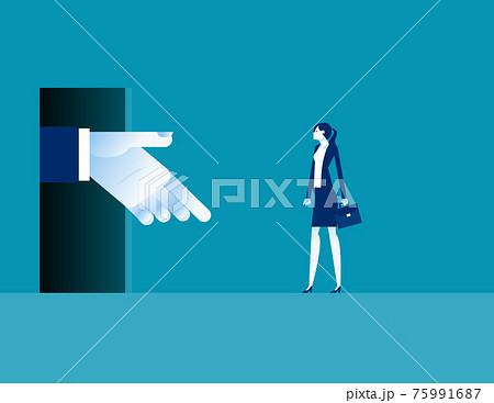 Big hands to invite the businessman to enter the door 75991687