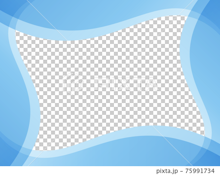 Smooth curved abstract frame material blue 75991734