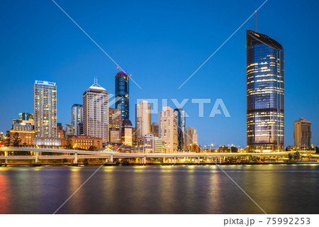 skyline of Brisbane at night, capital of Queensland, Australia skyline of Brisbane at night, capital of Queensland, Australia 75992253