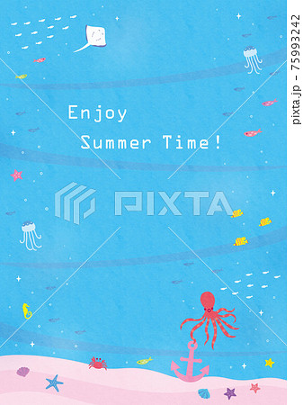 夏の素材2021（海中）テク 75993242