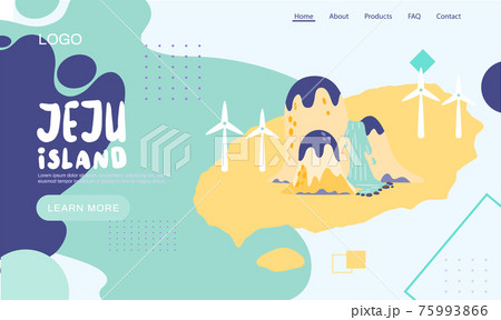 Wellcom to Jeju island in South Korea, traditional elements. Attraction landmarks of Jeju 75993866